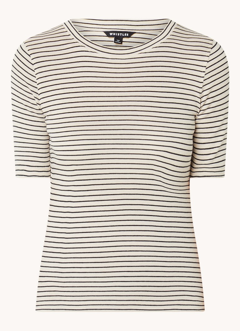 Whistles T-shirt with round neck and stripe print
