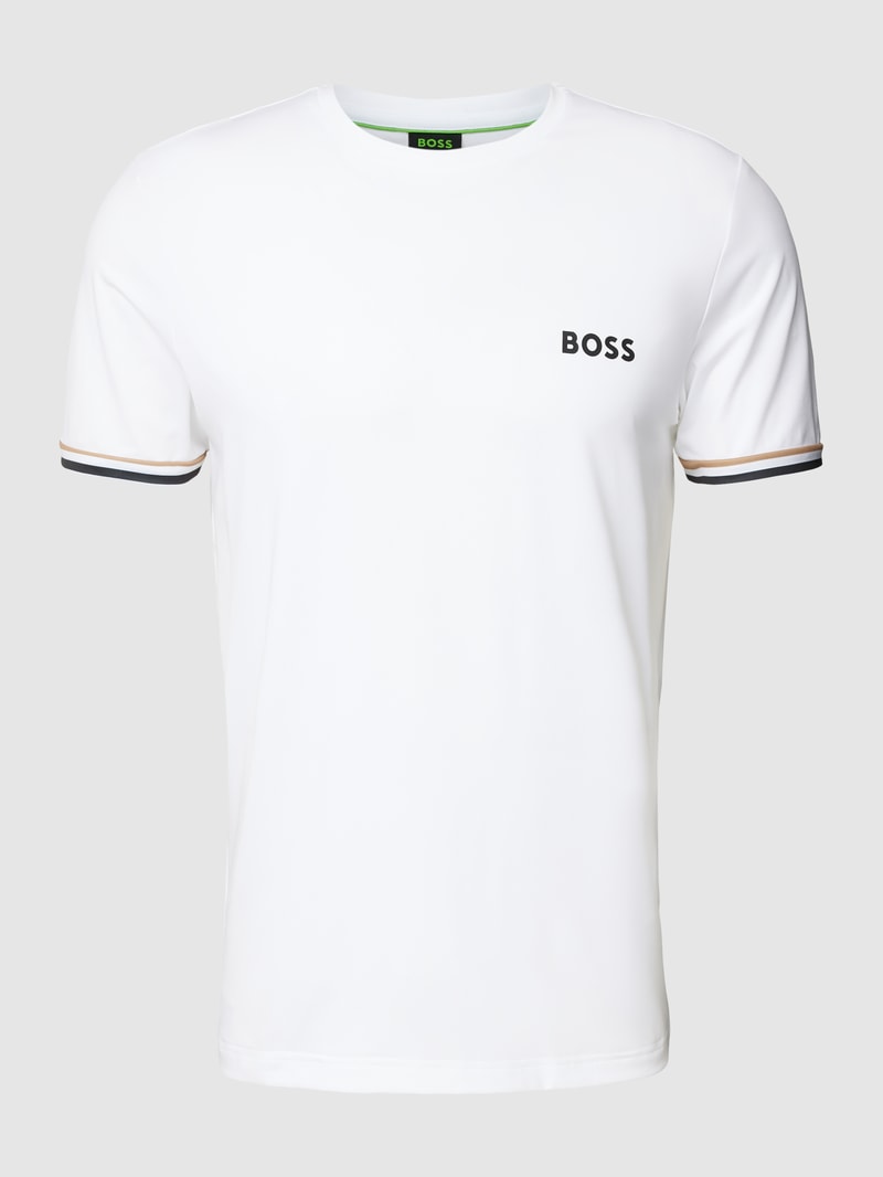 T-Shirt mit Label-Print in weiß