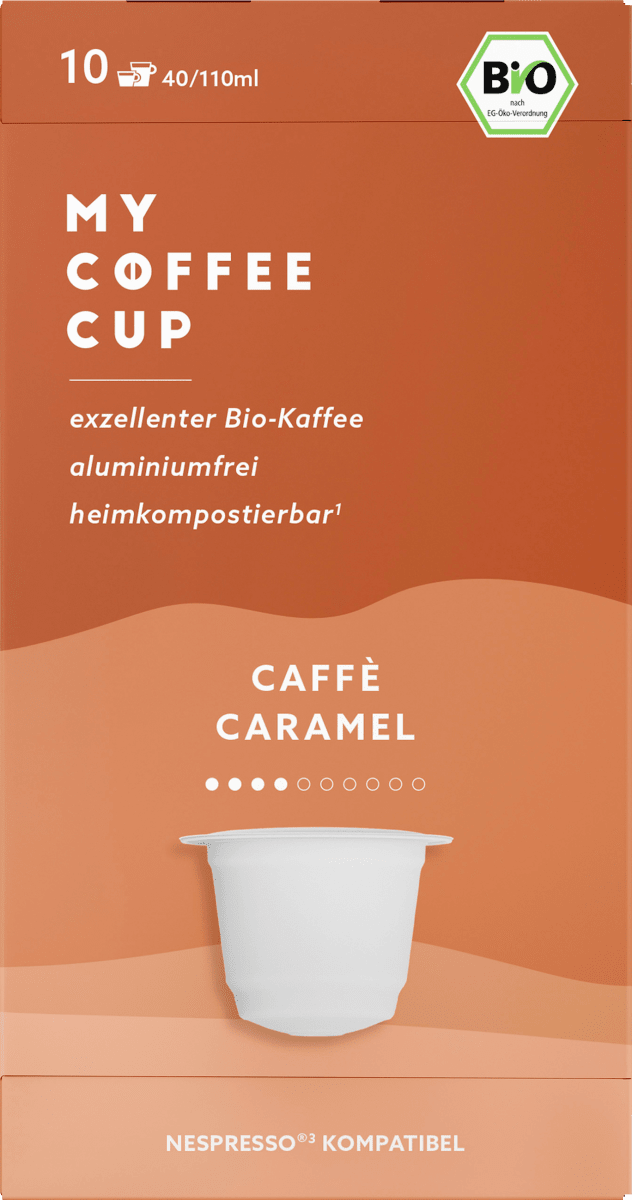 Kaffeekapseln, Caramel, kompostierbar, 10 St