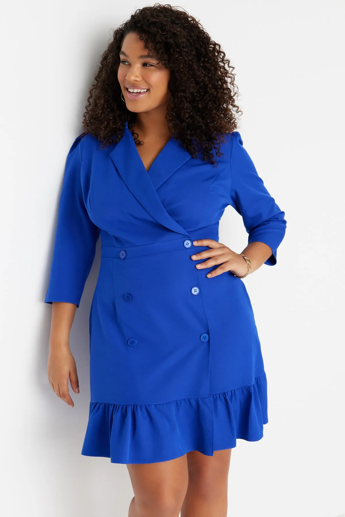 Trendyol Curve  Saks gewebtes Jackenkleid TBBAW23AH00042