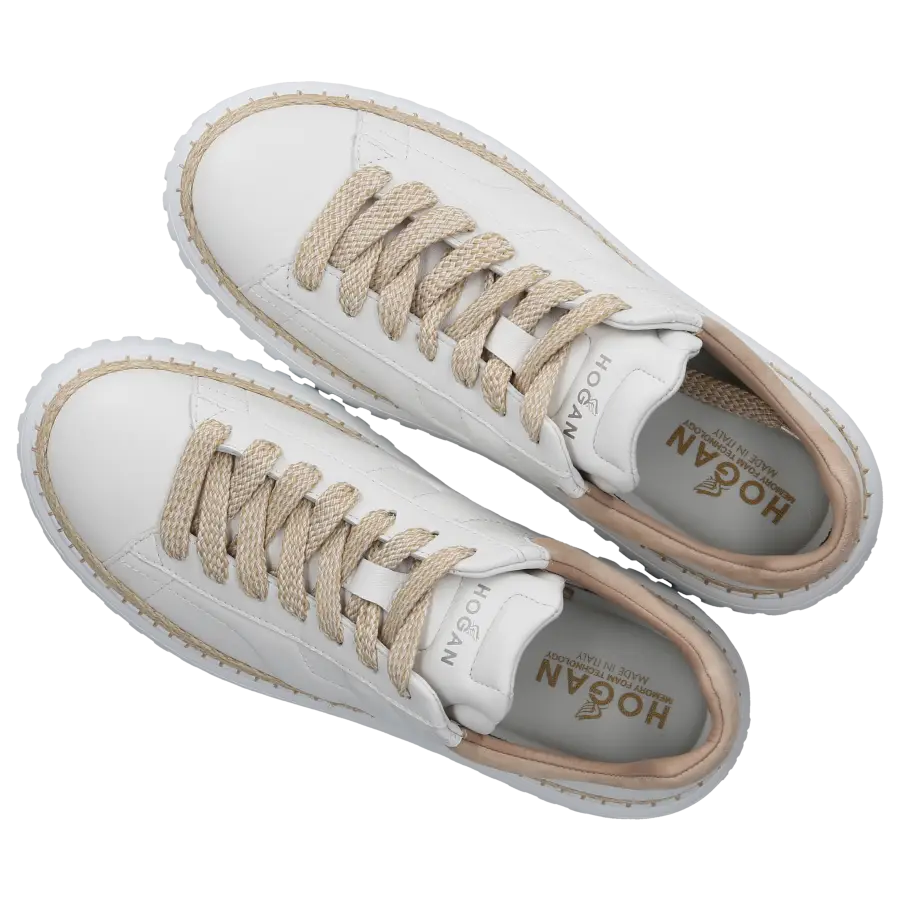 Hogan - Sneaker low Plateau H-STRIPES Kalbsleder - beige