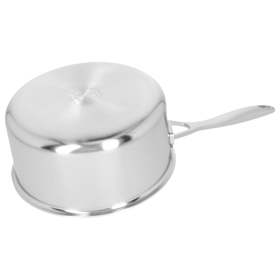 Stieltopf mit Deckel 18 cm, 18/10 Edelstahl, Silber