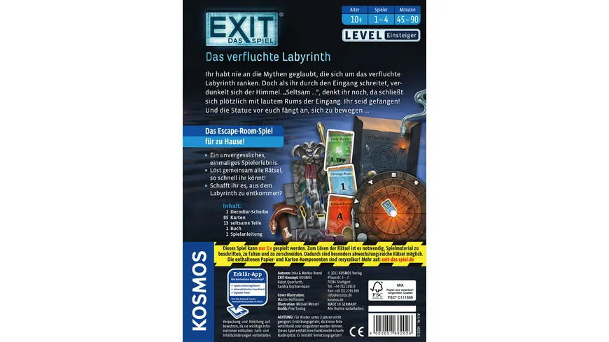 KOSMOS - EXIT - Das Spiel - Das verfluchte Labyrinth