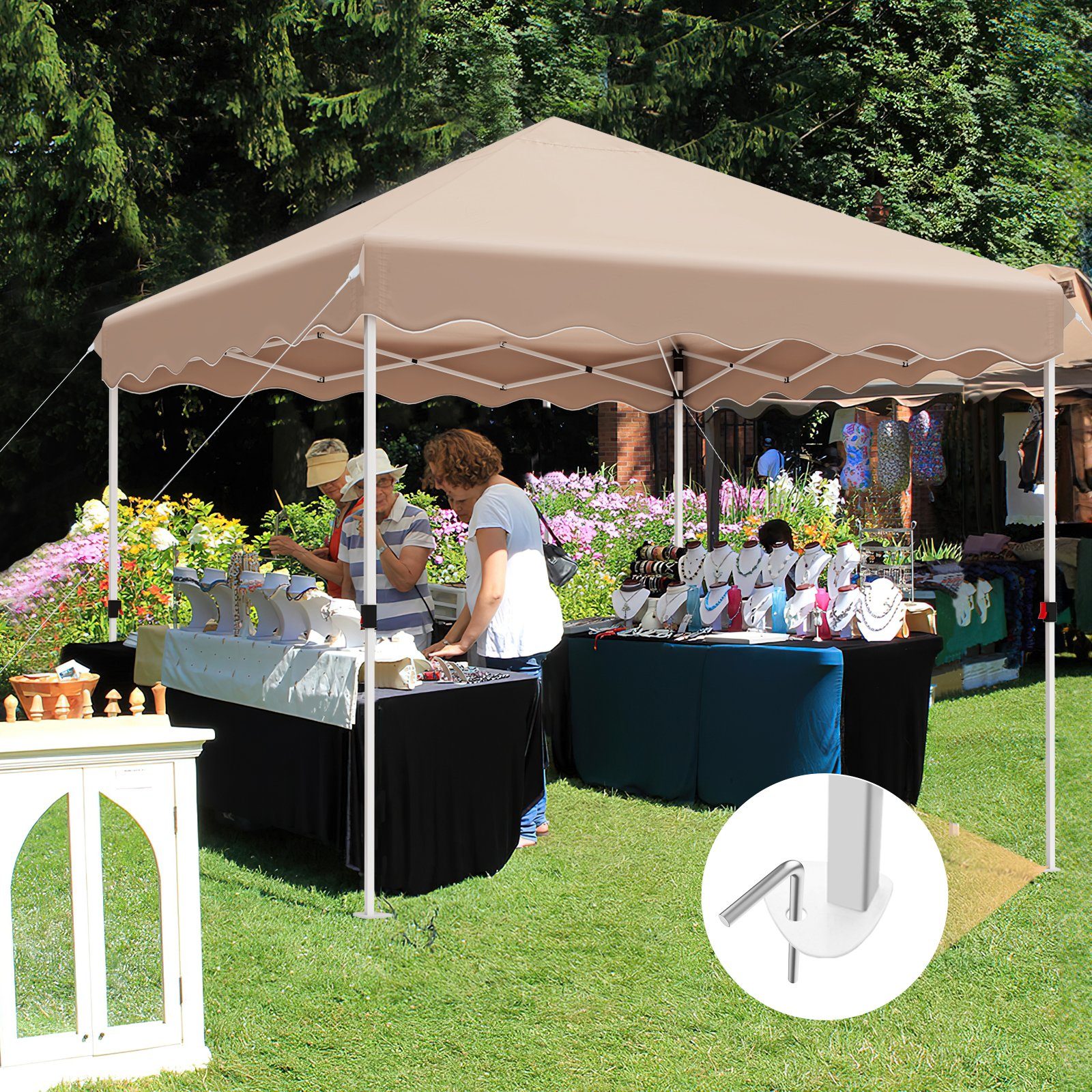 TLGREEN Faltpavillon Pavillon One Push Faltpavillon 3x3 Wasserdicht,UV Schutz 50+, One Push Installieren