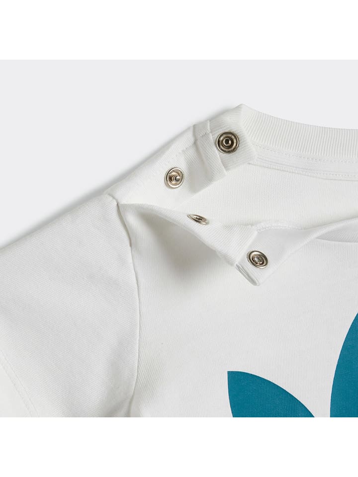adidas Trainingsanzug in Weiß/ Türkis günstig kaufen