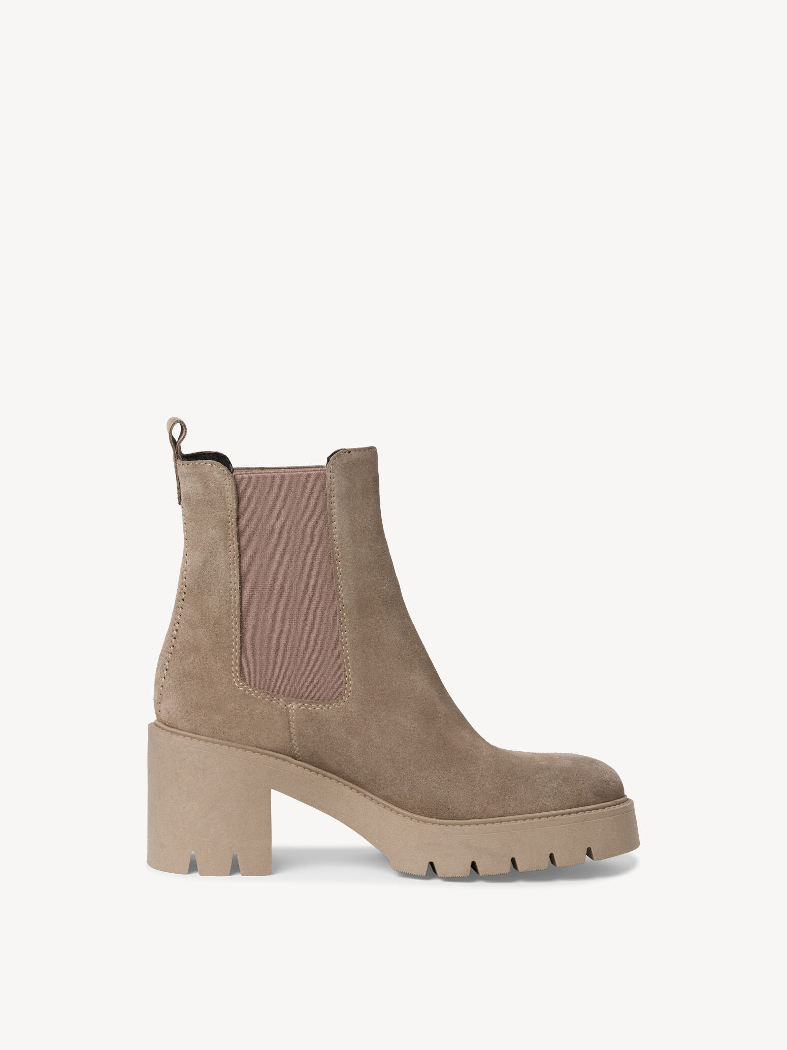 Bottine Chelsea en cuir - beige