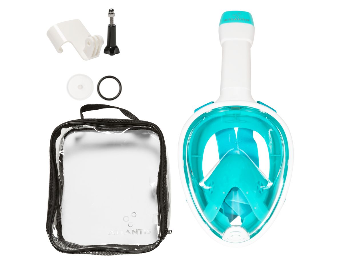 Atlantis Full Face Mask Weiß L/XL Erwachsene Schnorchelmaske