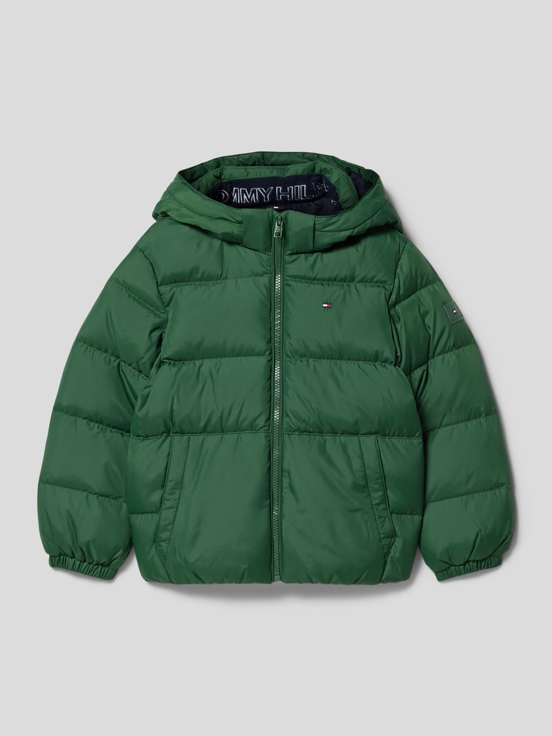 Steppjacke mit Label-Details Modell 'ESSENTIAL' in grün