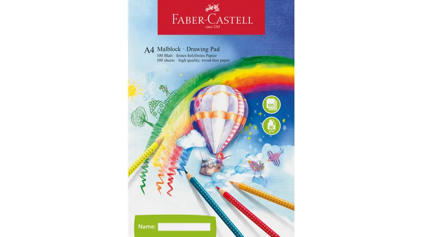 FABER-CASTELL Malblock A4 100Blatt holzfrei