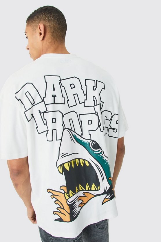 Oversize T-Shirt mit Dt Shark Print