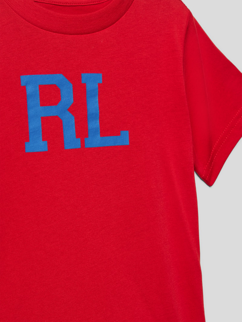 T-Shirt mit Label-Detail in rot