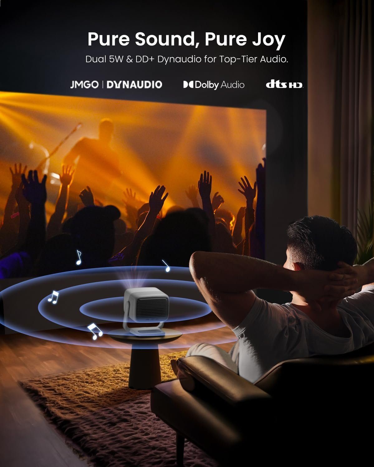 JMGO N1 Beamer, 1080P FHD Projektor Portabler Projektor (800 lm, 1600:1, 1920 x 1080 px, 150