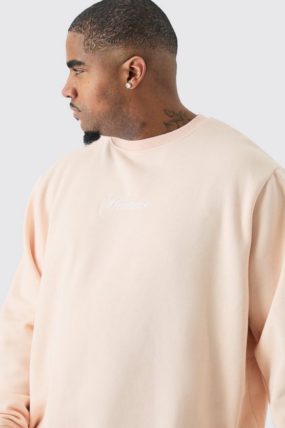 Plus Basic Rundhals Homme Sweatshirt