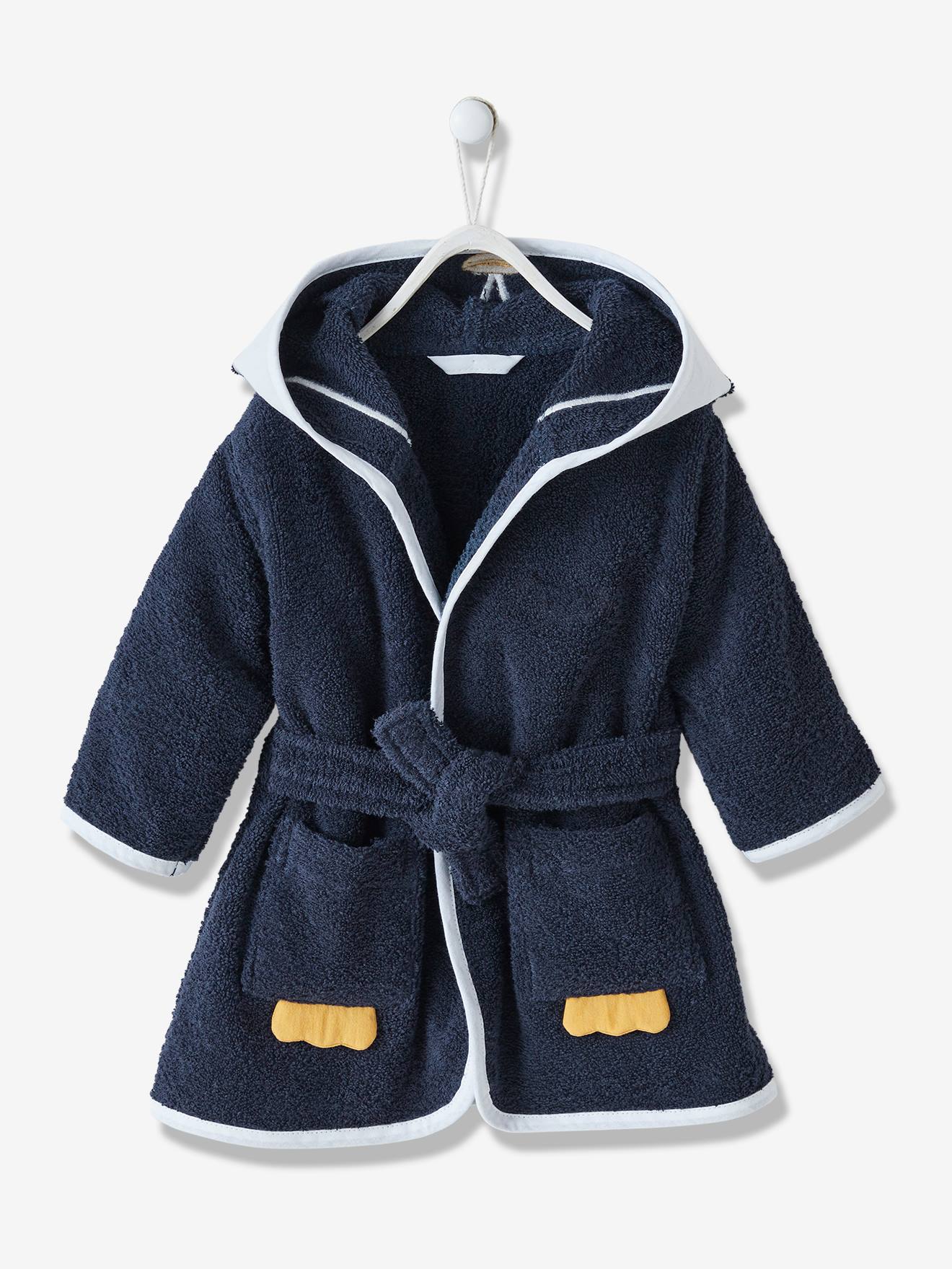 Peignoir de bain bébé Pingouin marine