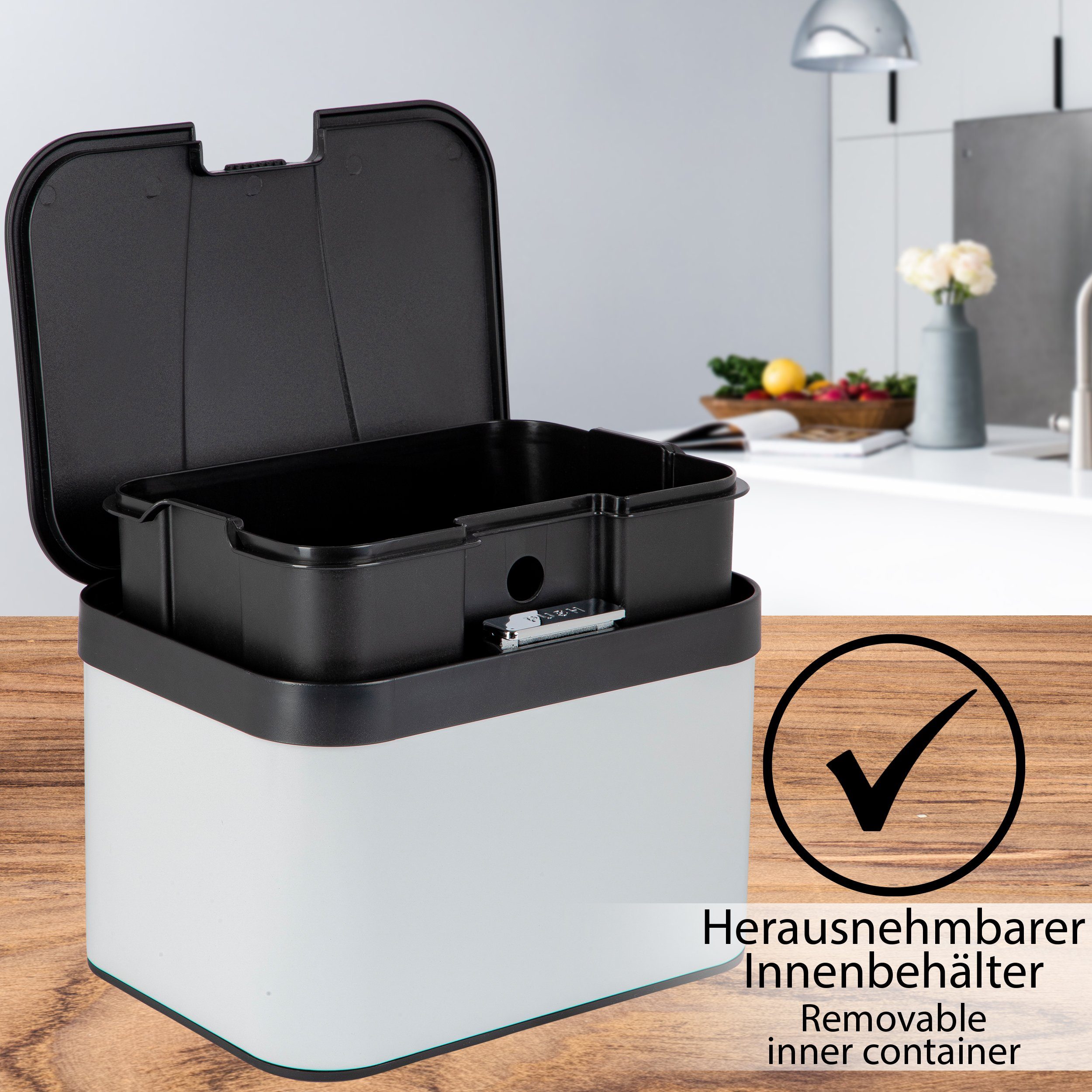 ONVAYA Biomülleimer Komposteimer mit Deckel, Abfallbehälter, Komposter für die Küche