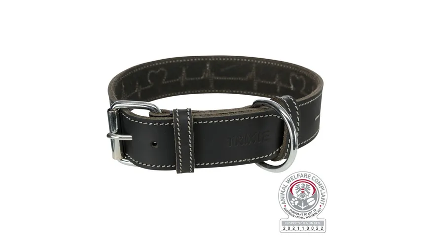 Trixie Rustic Fettleder-HB Heartbeat schwarz L 47-55 cm/4 mm Hundezubehör