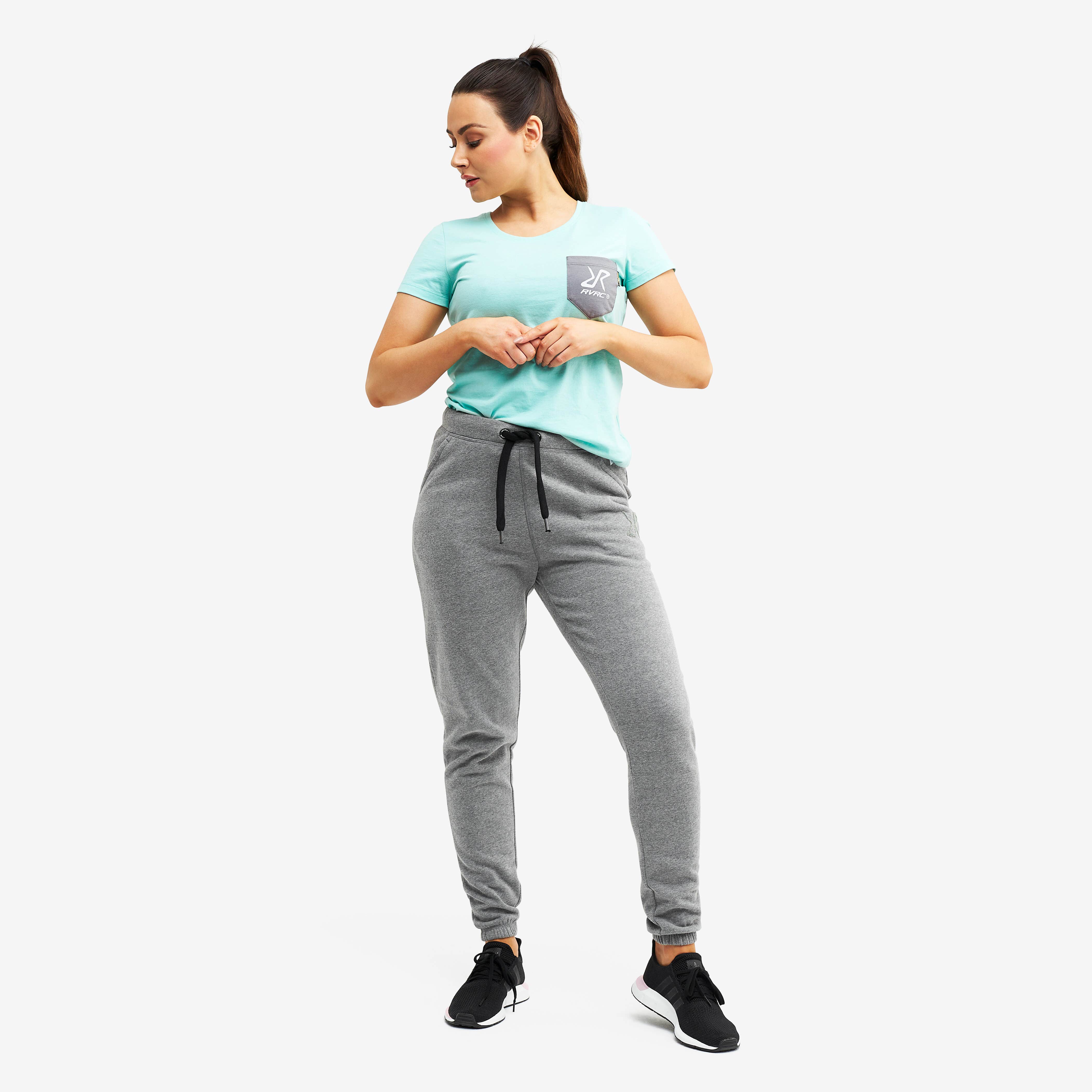Chill Highwaist Pants Femme Grey melange
