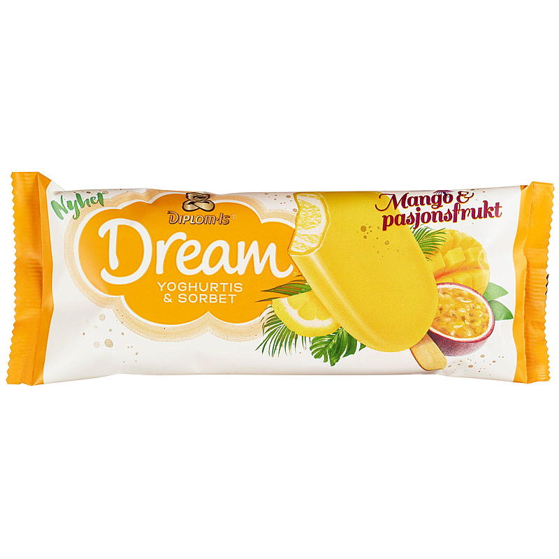 Diplom-is Dream mango og pasjonsfrukt