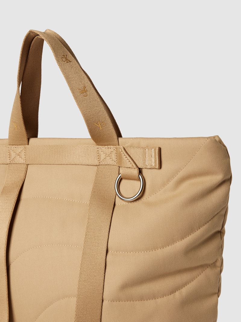 Tote Bag mit Steppnähten Modell 'ULTRALIGHT' in camel