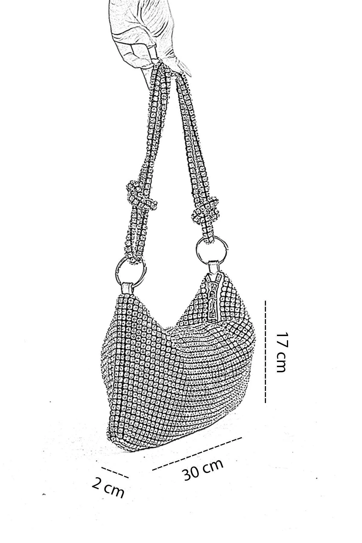 Getcho  Yanko Damen Abendtasche mit besticktem Griff aus Stein