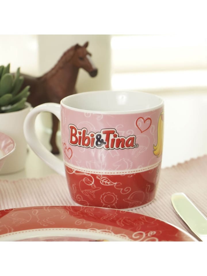 Geda Labels Kindergeschirr Bibi & Tina 3-teilig in Rosa - 24x9,8x14,5 günstig kaufen onesize