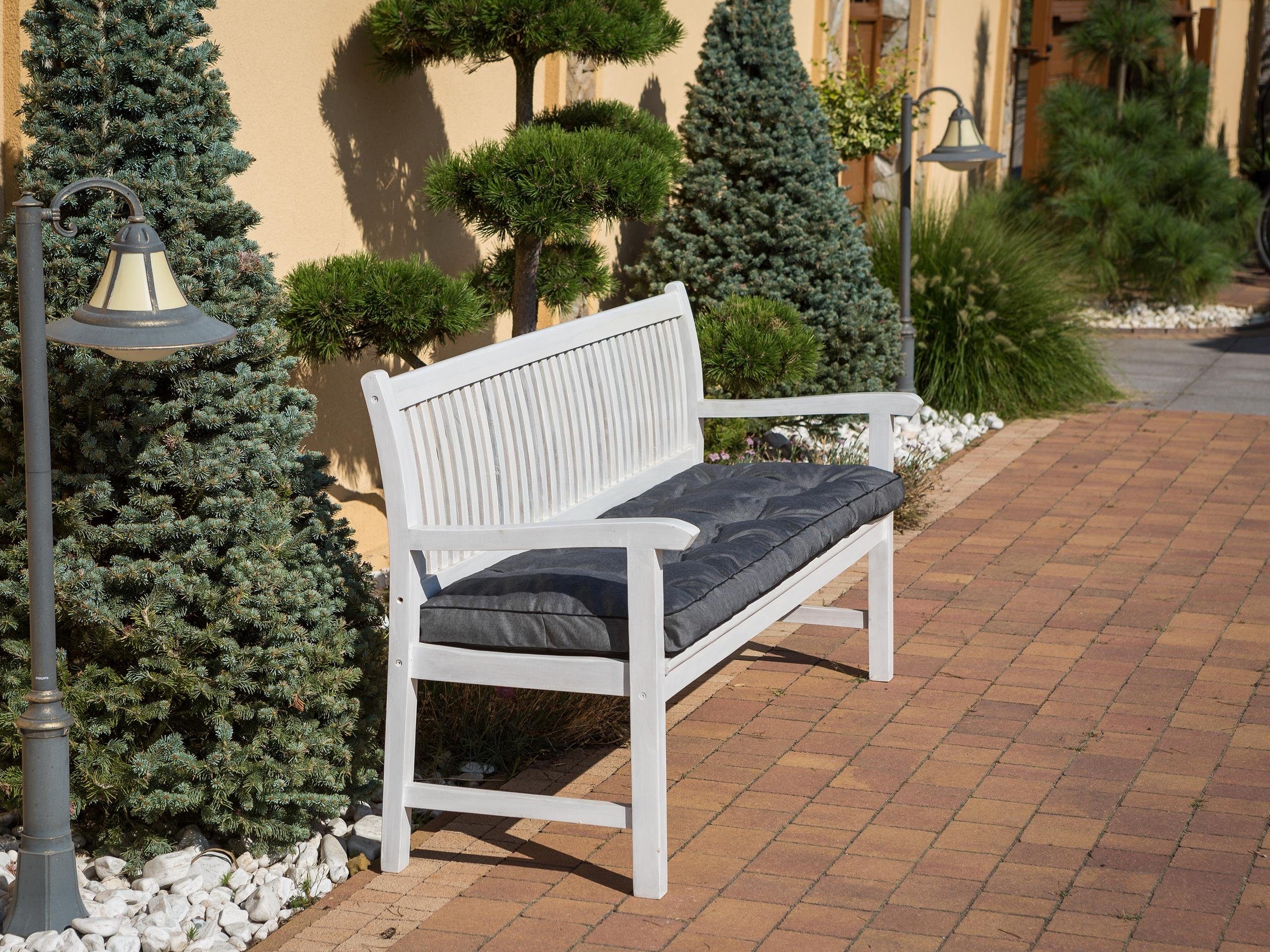 Bjird Bankauflage Auflage für Gartenbank 120x40, 120x50, 150x40, 150x50, 180x40, 180x50, UV-bestädig, wetterfest, 8 cm dicke Polsterung, Made in EU