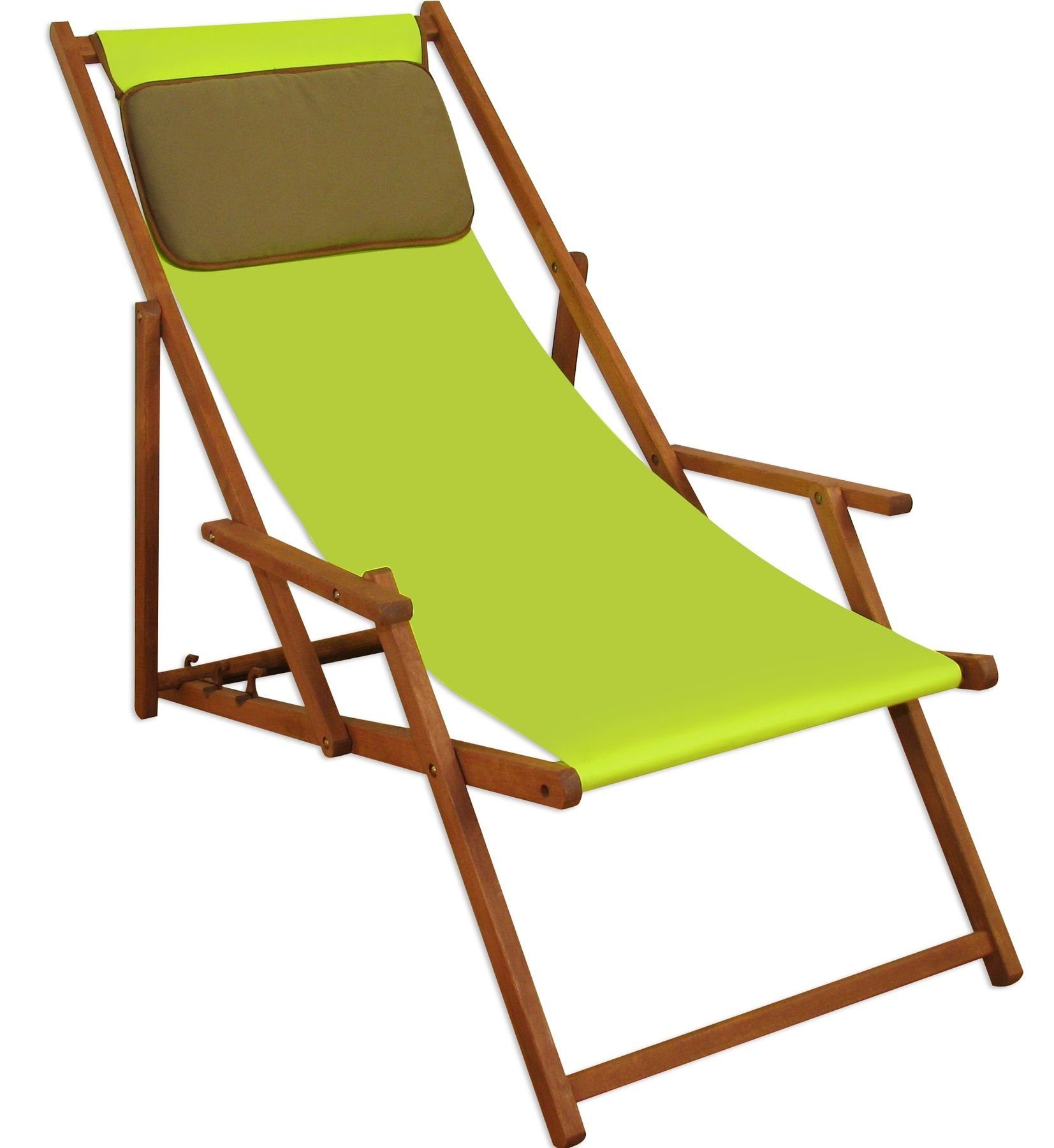 ERST-HOLZ Gartenliege Liegestuhl Deckchair pistazie Sonnenliege Gartenliege Holz Buche