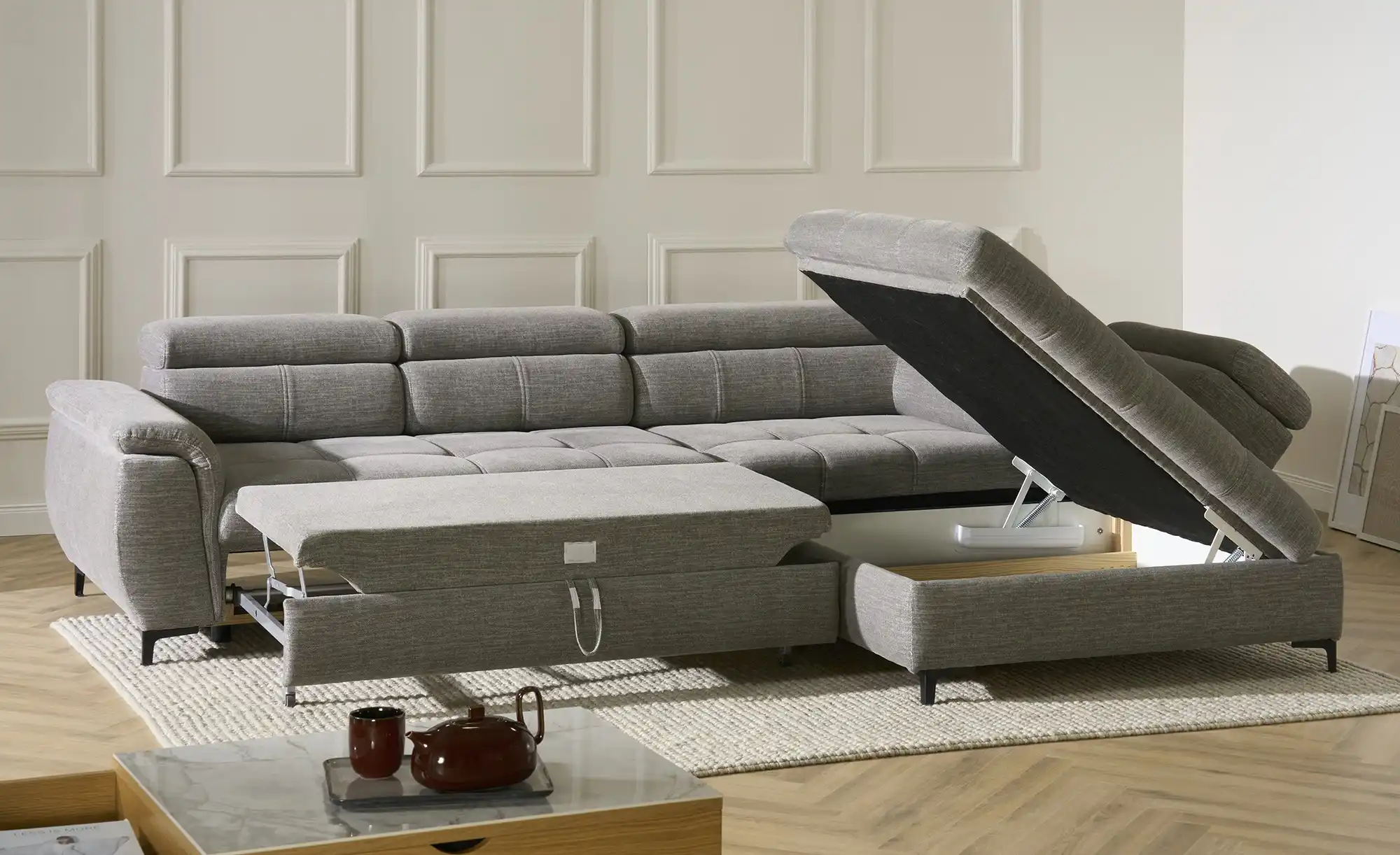 Twist Ecksofa aus Flachgewebe Denvo