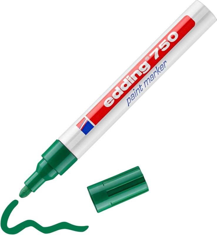 edding 750 Permanent Lackmarker Grün Mittel Rundspitze 2-4 mm