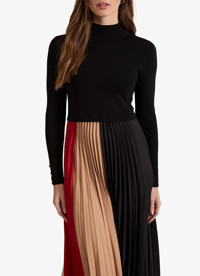 Rochie midi plisată cu blocuri de culoare Phase Eight Petite