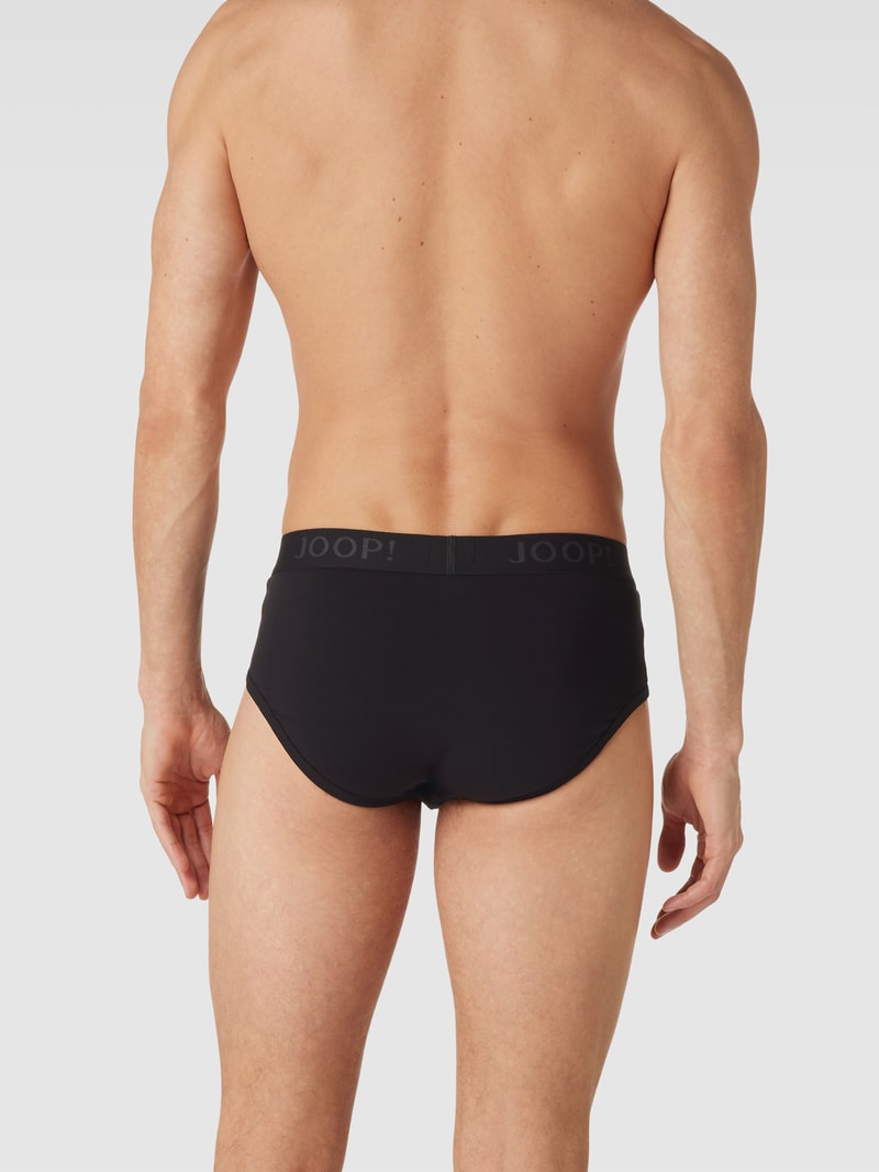 Slip mit elastischem Logo-Bund in schwarz