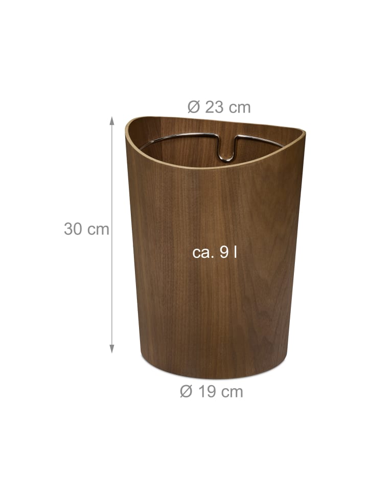 relaxdays Papierkorb in Braun - 9 L günstig kaufen onesize