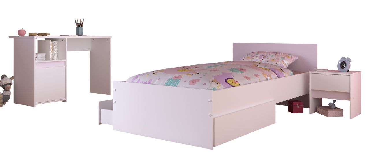 Parisot Kinderzimmer, 4-tlg., Pirouette 27 - Farbige Einsätze drehbar - Rosa oder Grau