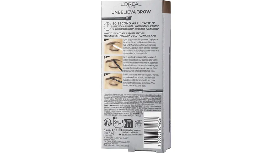 L'ORÉAL PARIS Unbelieva Brow Augenbrauengel 3.4 ml 108 - Dark Brunette