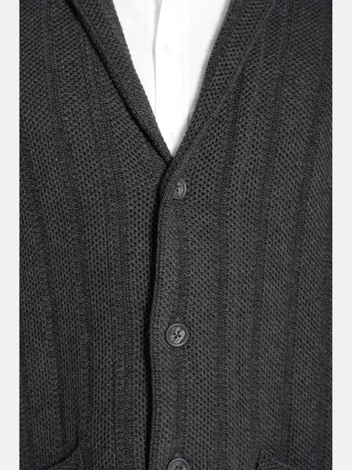 Charles Colby Strickjacke DUKE MODEST in dunkelgrau günstig kaufen