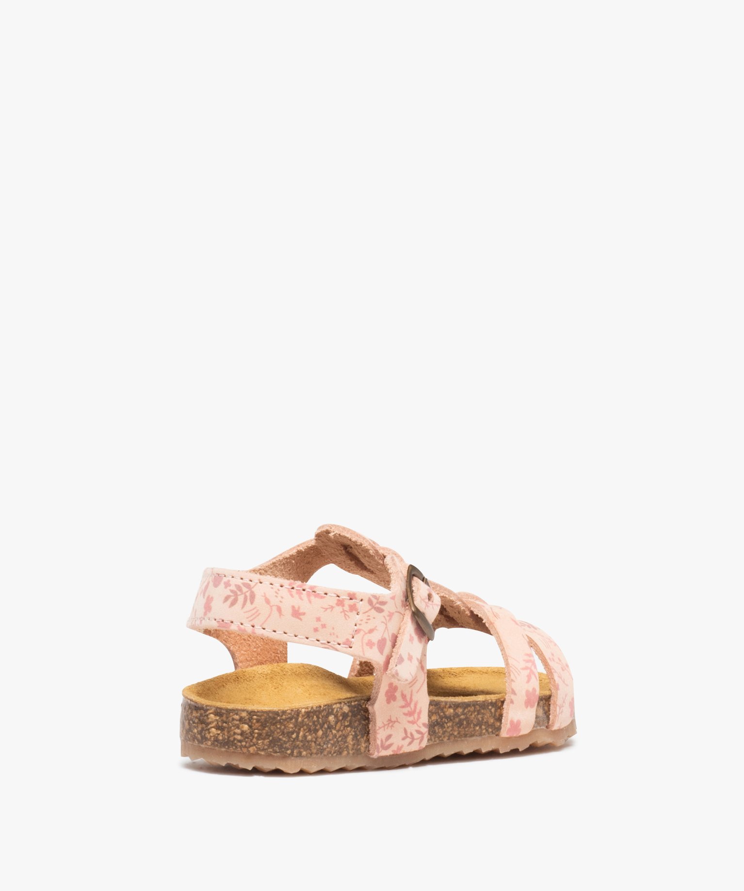 Sandales bébé fille dessus cuir à motif fleuri - NA! rose | GEMO