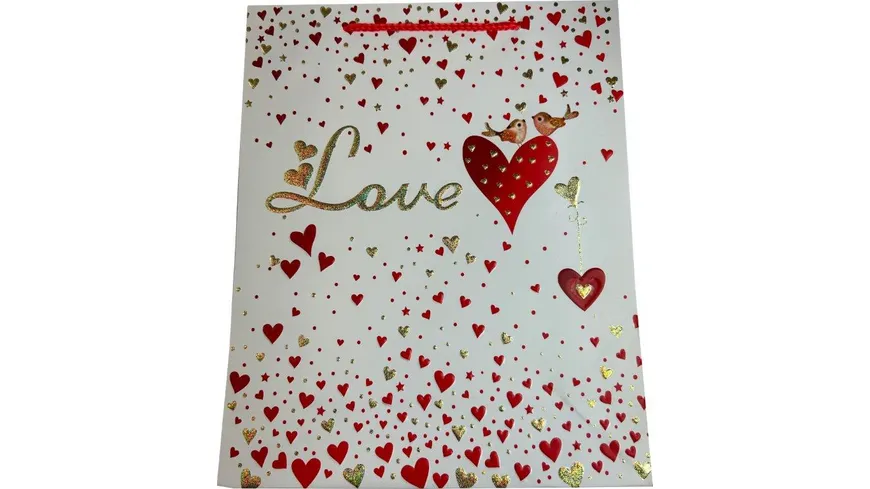 BOCK Geschenktüte gross Herzen 33x26x13,5 sortiert