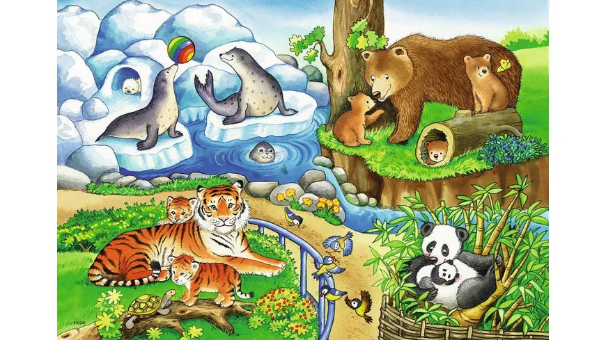 Ravensburger Puzzle - Tiere im Zoo, 2x12 Teile