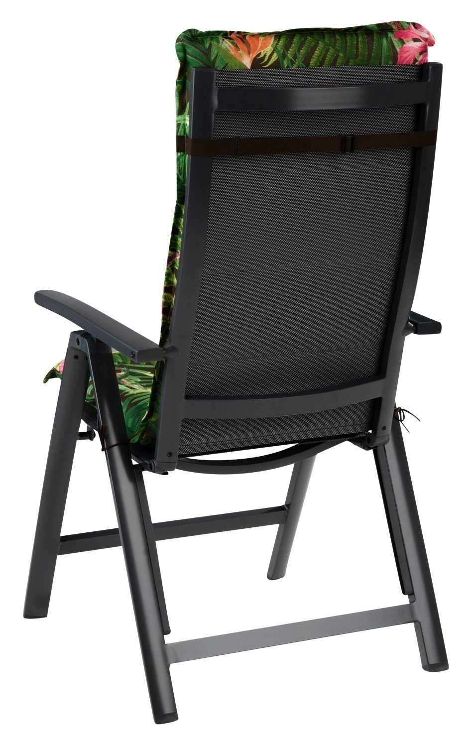GO-DE Hochlehnerauflage TROPICAL, 50 x 120 cm, Grün, Baumwolle, Polyester, (1 St), Gartenstuhlauflage für Hochlehner