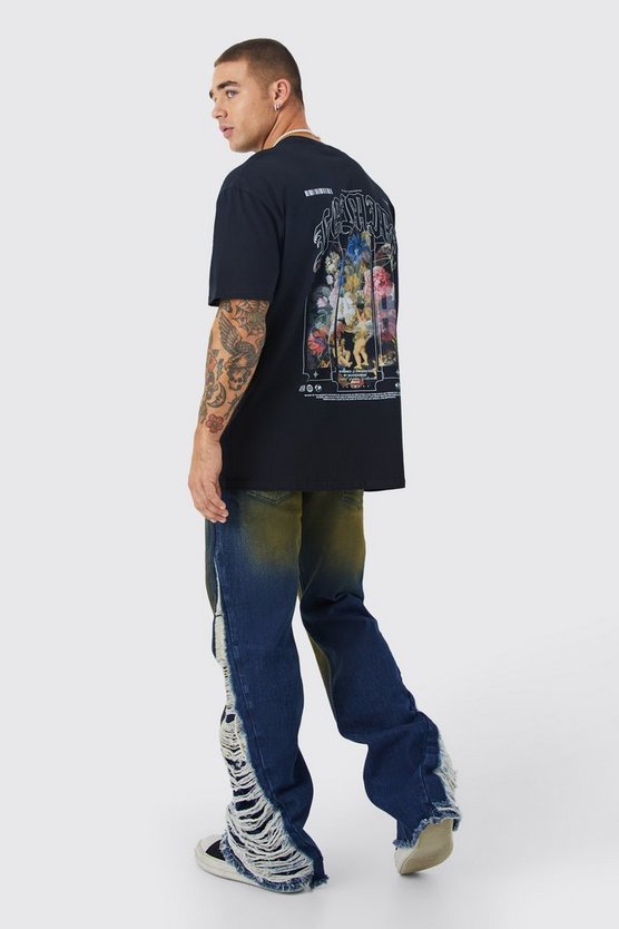 Lockere Schlagjeans mit extremen Rissen