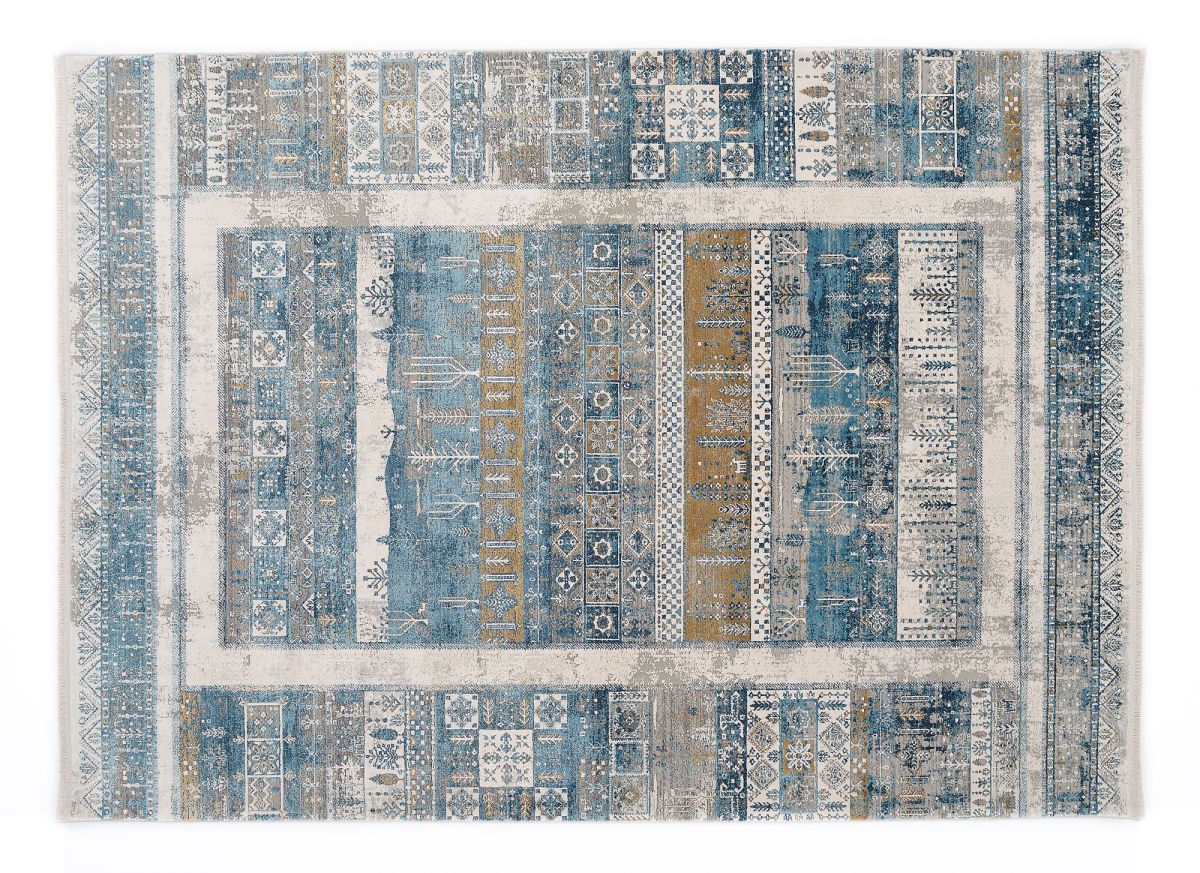 Webteppich Nosta Grau-Blau 200 x 250 cm