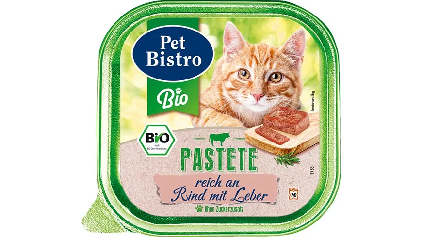 Pet Bistro Bio Katzennassfutter - Pastete reich an Rind mit Leber 100 g