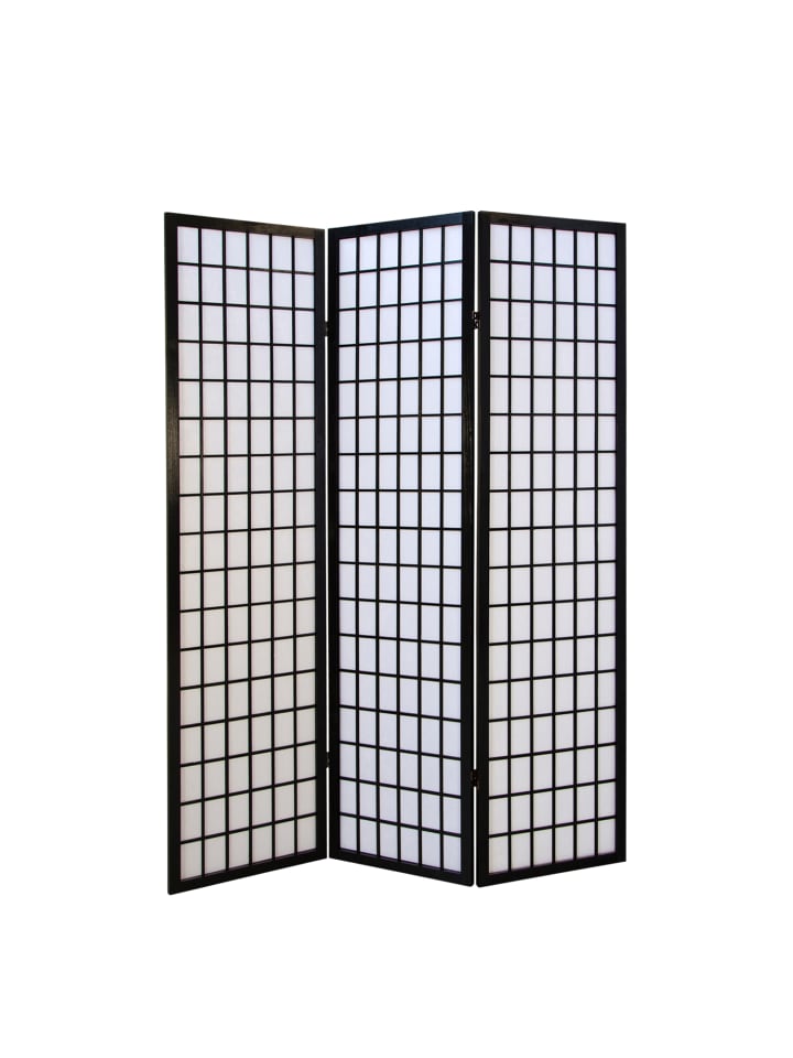 Homestyle4u 3-tlg. Paravent in Schwarz 132x175 günstig kaufen onesize