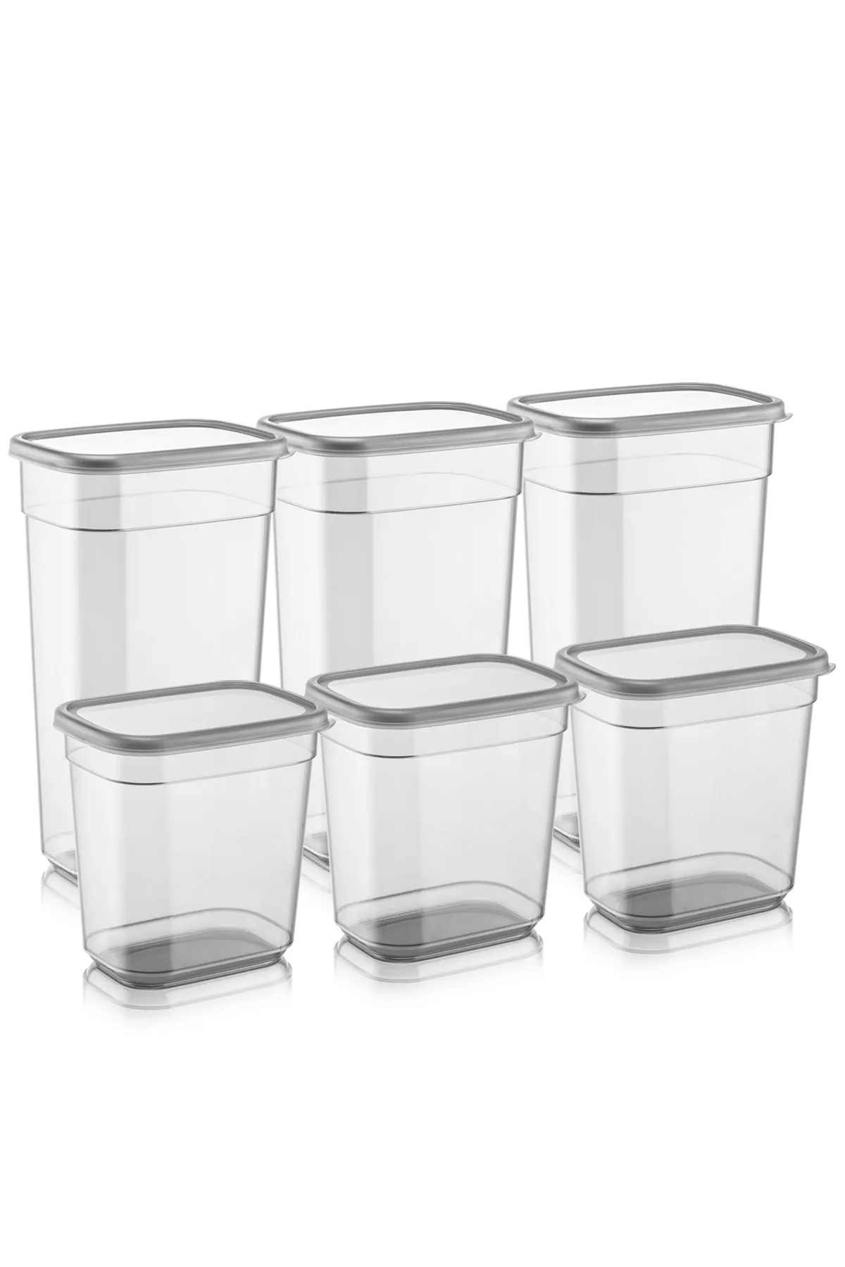 Meleni Home  6-teiliges, rechteckiges Elina-Reinigungsmittel-Vorratsbehälter-Set – beschrifteter Vorratsbehälter 3x (3200 ml – 2000 ml)