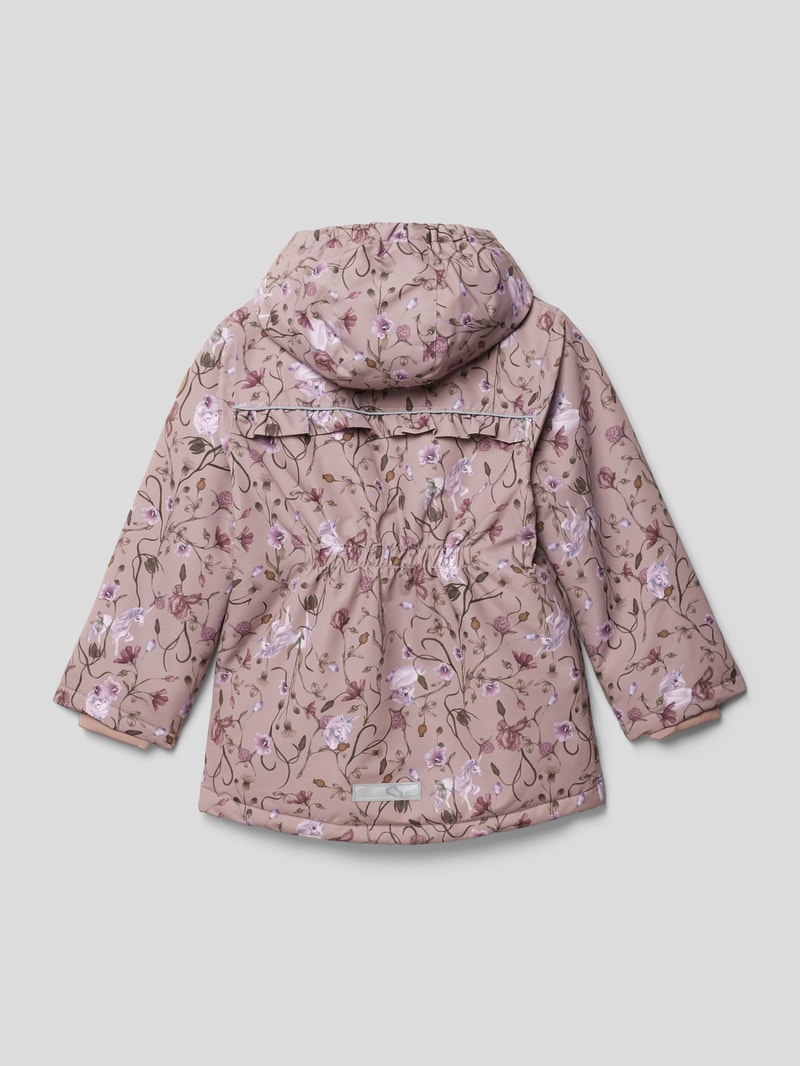 Jacke mit floralem Allover-Muster in hellrosa
