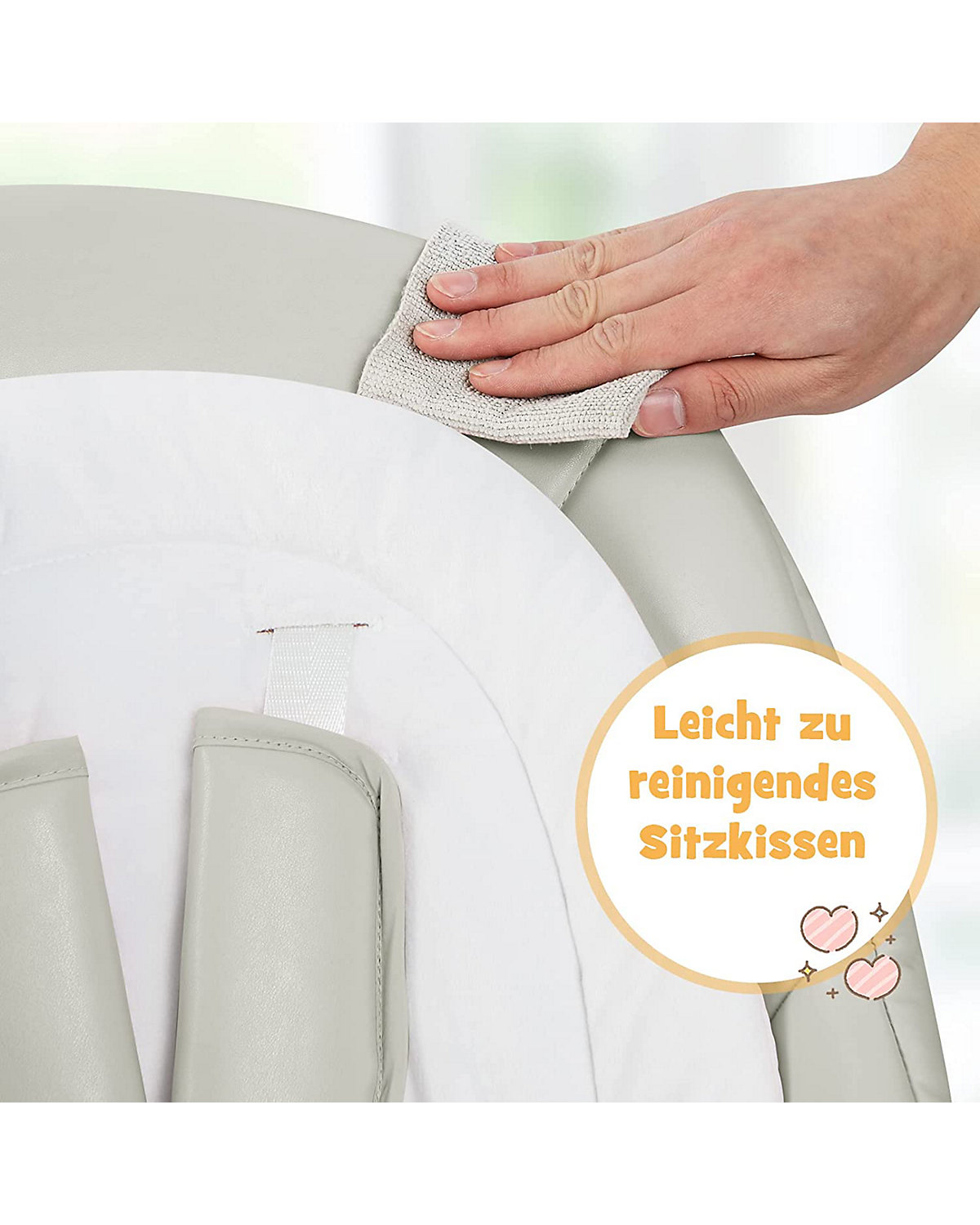 3 in 1 Babywippe elektrisch Hochstuhl mit Timer Musik Rädern
