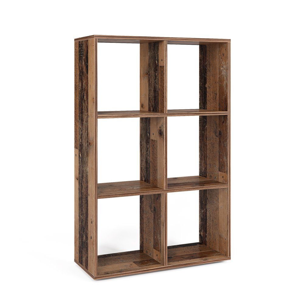Vicco Raumteiler Standregal Bücherregal 6 Fächer Regal Old Style Hochregal