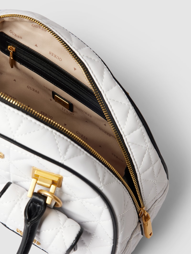 Bowling Bag in Stepp-Optik Modell 'MILDRED' in weiß