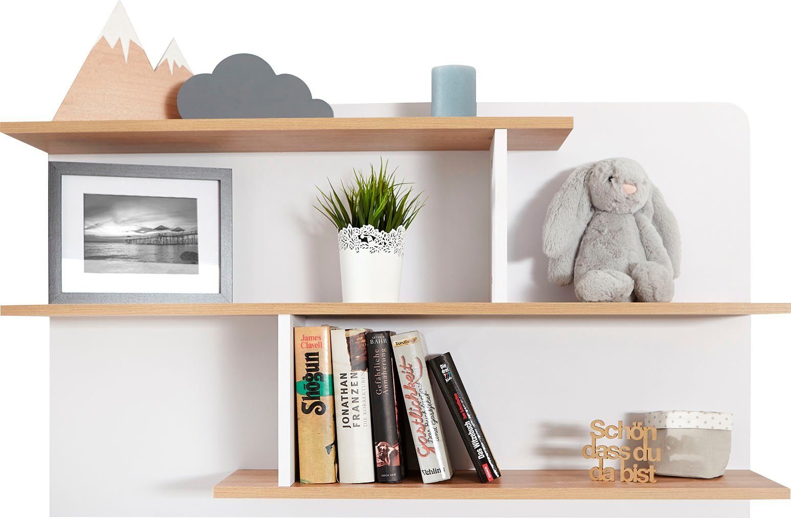 Ticaa Jugendzimmer-Set Lori, (Set, 6-St., Bett, Schrank, Schreibtisch, Standregal, Wandregal, Nachttisch), Bett + Schrank + Schreibtisch + Standregal + Wandregal + Nachttisch