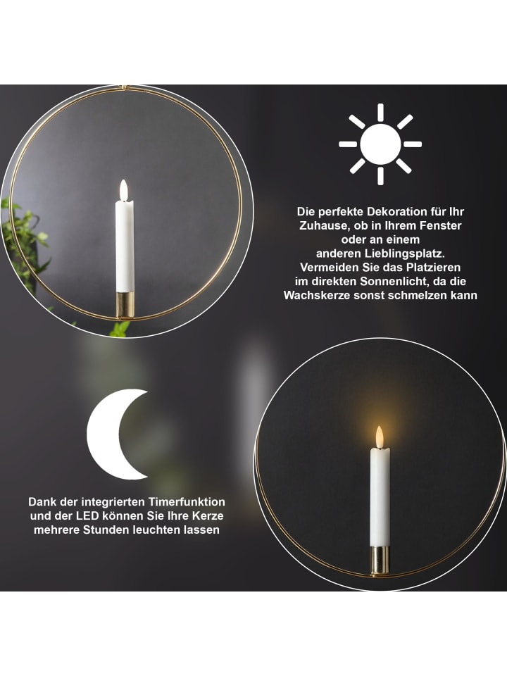 STAR Trading LED Lichterkranz 'Flamme Ring', gold, 30cm günstig kaufen onesize